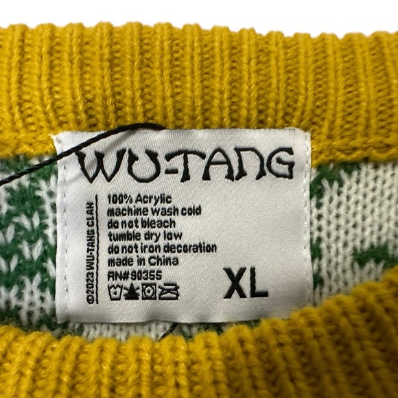 Wu Tang Wutang Mens Logo Holiday Ugly Sweater XL Multi Xmas Party Pullover - Picture 7 of 7